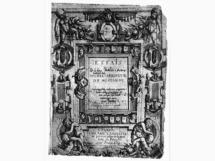 Обложка книги «Опыты» Мишеля де Монтеня, 1588 год