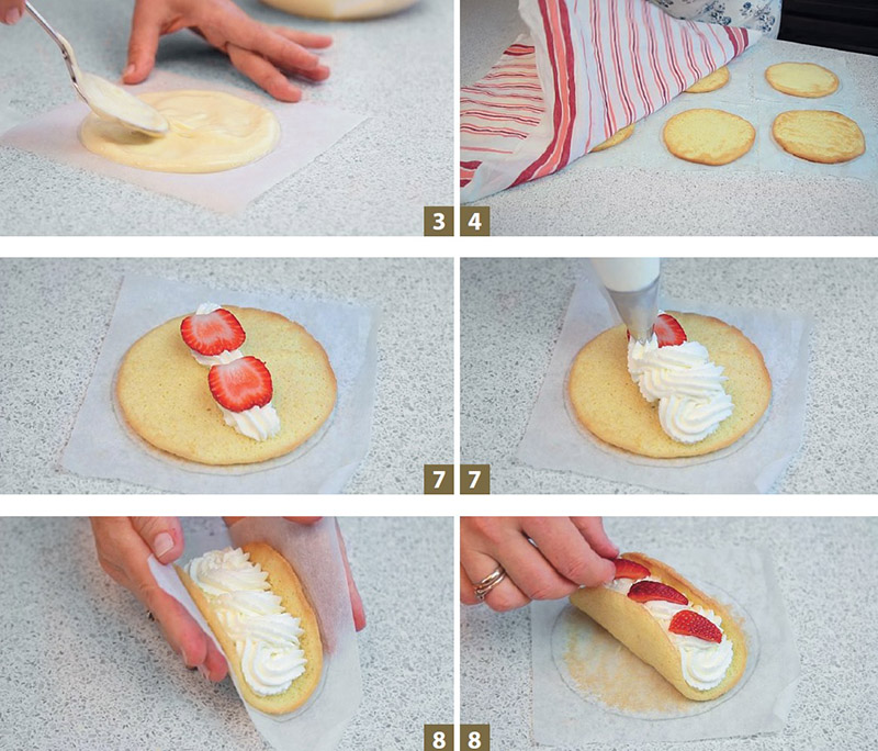 Бисквитное пирожное с клубникой: Инструкция